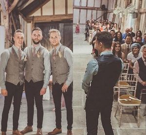2019 Country Farm Wedding Vesten Brown Wool Herringband Tweed Bruidegom Vesten Groomman Vest Slim Fit Mens Pak Vest Prom Wedding Waatcoat