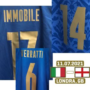 Home Textile 2021 EUR FINAL Match Worn Player Issue Bonucci Chiesa Insigne Immobile Jorginho Spinazzola With Finale MatchDetails Soccer Patch Badge