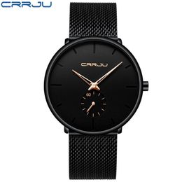 2019 Crrju Watch Women Men kijken topmerk luxe beroemde jurk modehorloges unisex ultra dunne polshorloge relojes para hombre311z