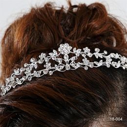 2019 Joyería de cristal para el cabello nupcial, diadema para niñas, tiaras para el cabello, aleación chapada en oro, Metal, boda, novia, dama de honor, corona barata 325T