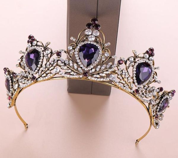 2019 Diademas nupciales de cristal para novias Desfile de bodas Tiaras Diadema para niña de flores Crystal Sweet 16 Prom Pageant Joyería para el cabello 8981950