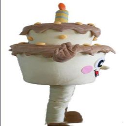 2019 Custom Birthday Cake-mascottekostuum voegt een logo toe Volwassen grootte fancy carnavalskostuum 259a