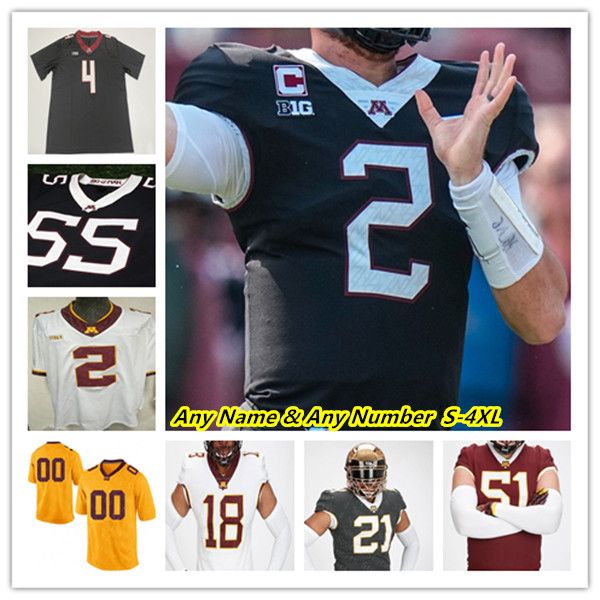 NCAA Football universitaire Minnesota Golden Gophers Jersey Athan Kaliakmanis Cody Lindenberg Darius Taylor Sean Tyler Daniel Jackson Corey Crooms Jr Jack Henderson 4XL