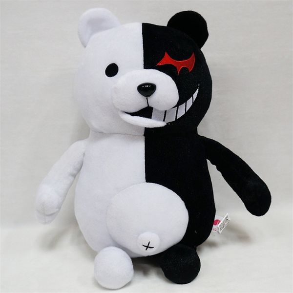 Dangan Ronpa Super Danganronpa 2 Monokuma Negro Blanco Oso Peluche Juguete Suave Relleno Animal Muñecas Regalo de cumpleaños para niños LJ201126