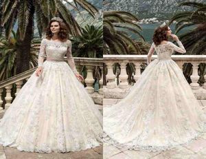 2019 Diseñador Mangas completas Vestidos de novia de encaje Vestidos De Noiva ss Vestido de novia Vestido de novia Vestidos de novia vintage por encargo8742303