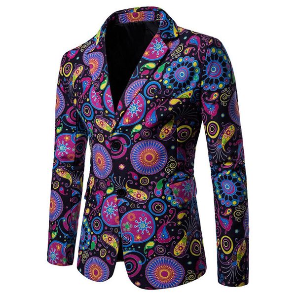 2019 designer hommes vêtements de luxe Designer hommes Blazer imprimer veste élégant fantaisie marque florale hommes costumes Blazers 7.24