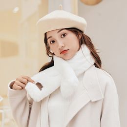 Bufanda de diseñador 2019 para mujer nueva versión coreana 80 cm * 12 cm bufandas de cinco colores para mantener el calor