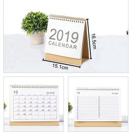 2019 Desktop Creative Office White Stand Simple 16.5 * 15.1cm Calendario programable semanalmente Planificador de lista mensual Plan diario Calendario DH0645 T03