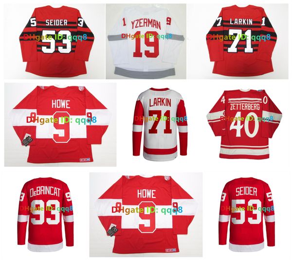 Moritz Seider Dylan Larkin Detroit Hockey Jersey CCM Throwback Red Wings Bob Probert Steve Yzerman Sergei Fedorov Andrew Copp Alex DeBrincat Lucas Raymond Fabbri