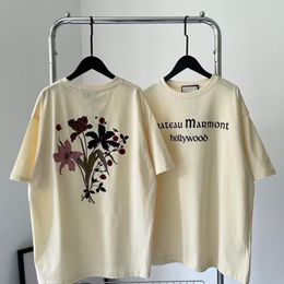 2023 Devil Chateau T-shirt Marmont Bloem Kleding Homme T-shirts Mannen Vrouwen Designer High Street Print Tee Top