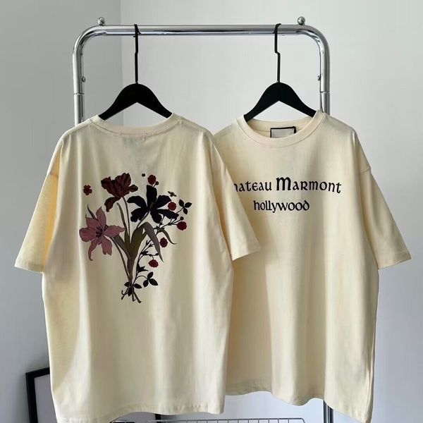 2024 Devil Chateau camiseta Marmont Flower Clothing Homme camisetas hombres mujeres diseñador High Street Print Tee Top