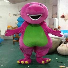 2019 Remise usine Costumes de mascotte de dinosaure Barney Halloween Cartoon Taille adulte Fantaisie Dress265C