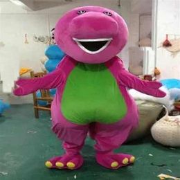 2019 Remise usine Costumes de mascotte de dinosaure Barney Halloween Cartoon Taille adulte Fantaisie Dress318M