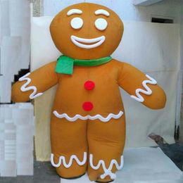 2019 Costume de mascotte bonhomme en pain d'épice d'usine à prix réduit Taille adulte2652