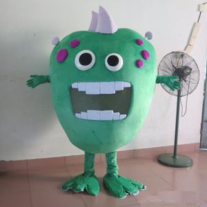 2019 Discount usine vente grande bouche vert germes bactéries monstre costume de mascotte pour adultes à vendre