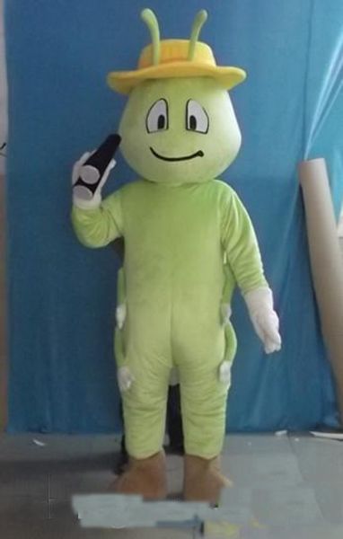 2019 Remise vente d'usine costume de mascotte d'insecte vert porté pour adulte à porter