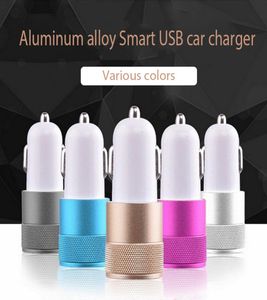 2019 CARGADOR DE CAR DUAL USB PARA ECIGARETTE SMART PHONETABLET Adaptador 21A Cargador de metal de vehículo automático Cigarrillo electrónico Mini Car4477997