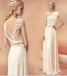 2019 Elegante Aline Long Evening Jurken Lace Chiffon Sexy Backless Sash Flower Plus Size Formal Dress For Women5386445