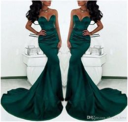 2019 Emerald Green Long Evening Dress Sexy Mermaid Vrouwen Pageant Draag speciale gelegenheid Jurk Jurk 2430456