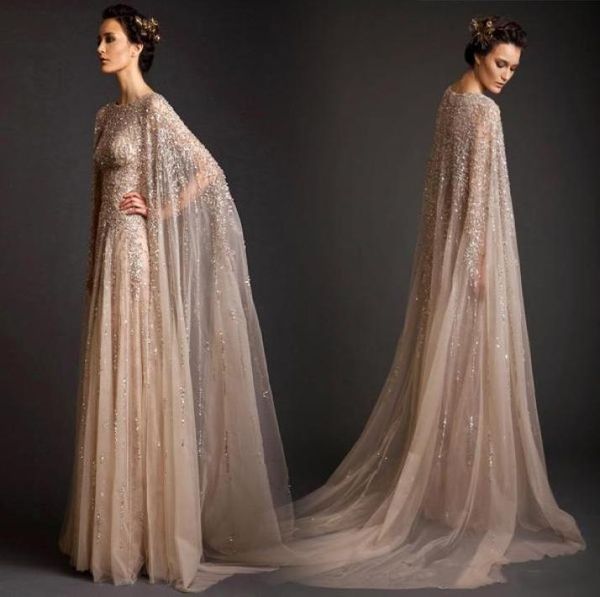 Robes de soirée 2019 Manches longues Abaya Dubai Kaftan Maroccan Prom Party Robes Sparkly perled Sequins A Line Tulle Formal Wear Dre9943645