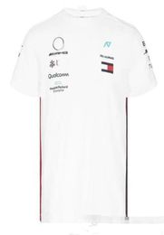 2019 F1 Fórmula Uno Traje de carreras de mangas de manga corta Traje de equipo Mercedes- W10 Hamilton 6 Corona Redonda Tecleada de cuello9864113