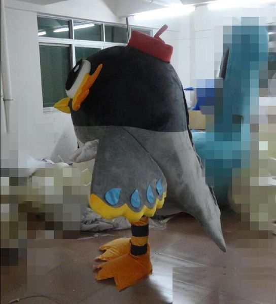 2019 vente directe d'usine adulte gris oiseau mascotte Costume animal costume école mascotte déguisements costumes livraison gratuite