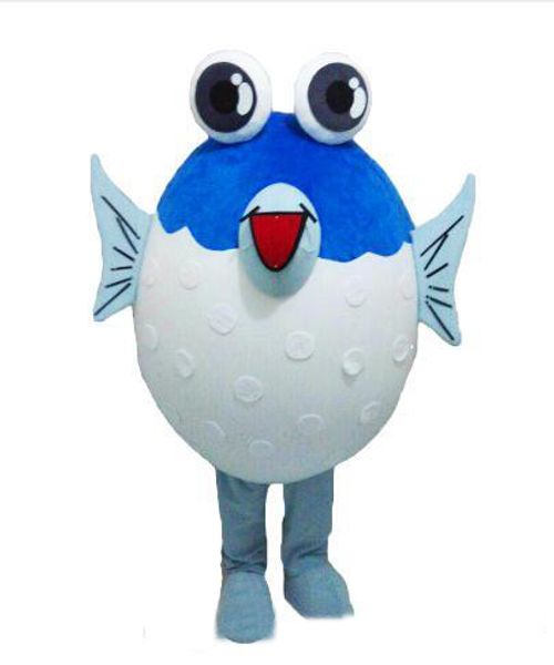 2019 Venta directa de fábrica Disfraces de mascota de pez globo Foto real Envío gratis Pelo largo Langteng