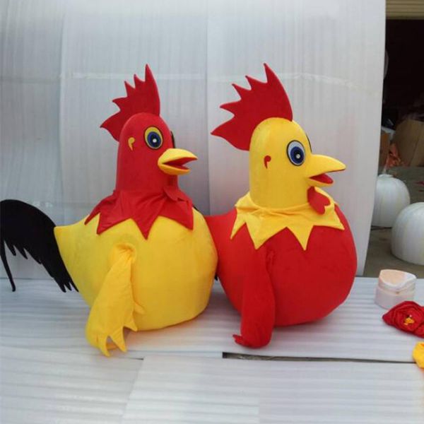 2019 vente directe d'usine Coq costume de mascotte Cock Costume Halloween Noël drôle de poulet animal mascotte vêtements pour adultes Taille