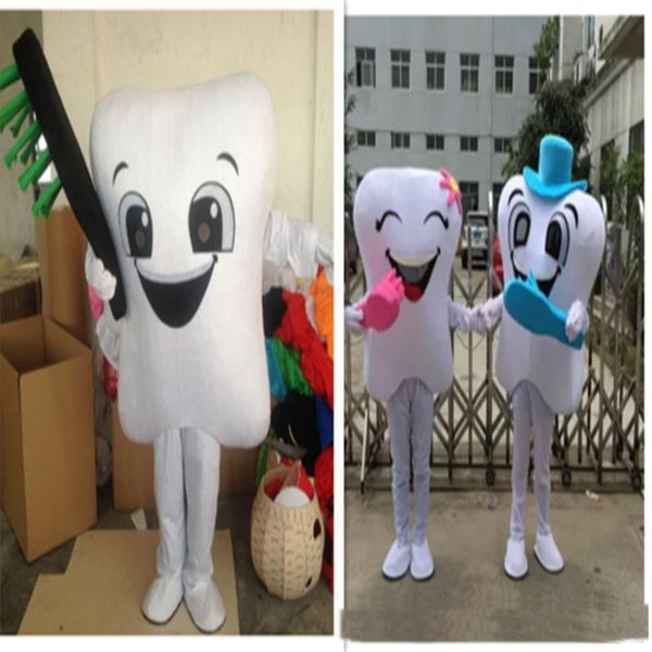 2019 Venta directa de fábrica Disfraz de mascota de diente Tamaño adulto con cepillo de dientes Envío gratis para publicidad de festivales