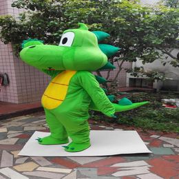 2019 Factory Green dragon Dinosaur Mascot Costume Cartoon Clothing Adulto Tamaño Fancy Dress Party 258A