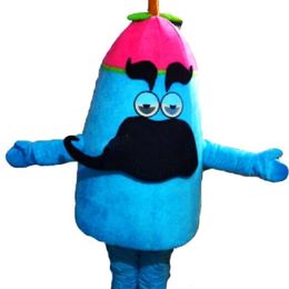 2019 fabriek warme blauwe aubergine stripfiguur mascotte kostuum aangepaste producten op maat gemaakte gratis verzending