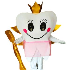 2019 fábrica caliente nuevos dientes y cepillos de dientes dorados disfraces de mascota personaje de dibujos animados adulto Sz