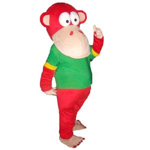 2019 costume de mascotte de singe rouge chaud d'usine Cartoon Real Photo