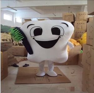 2019 Costume de mascotte de dent chaude d'usine costumes de fête fantaisie personnage de soins dentaires robe de mascotte tenue de parc d'attractions