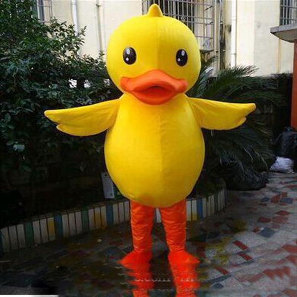 2019 Factory New Big Yellow Duck Costume Fancy Dishy Taille Adult Taille Costumes - Mascot personnalisable273n