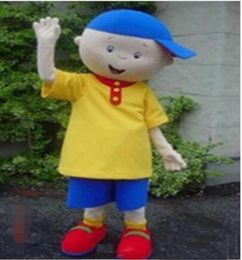 2019 fabriek nieuwe Caillou Mascotte Kostuum Cartoon kids Karakter Mascotte Kleding Kerst Halloween Party Fancy Dress9245339