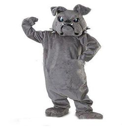 2019 usine nouveau costume de mascotte bouledogue cool gris équipe d'animaux de l'école Cheerleading tenue complète taille adulte257F