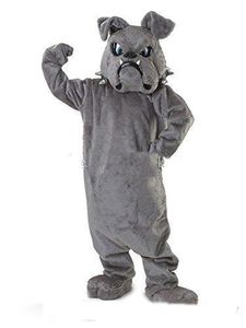 2019 nuovo di fabbrica Cool Bulldog Mascot costume Grey School Animal Team Cheerleading Completo completo Taglia per adulti