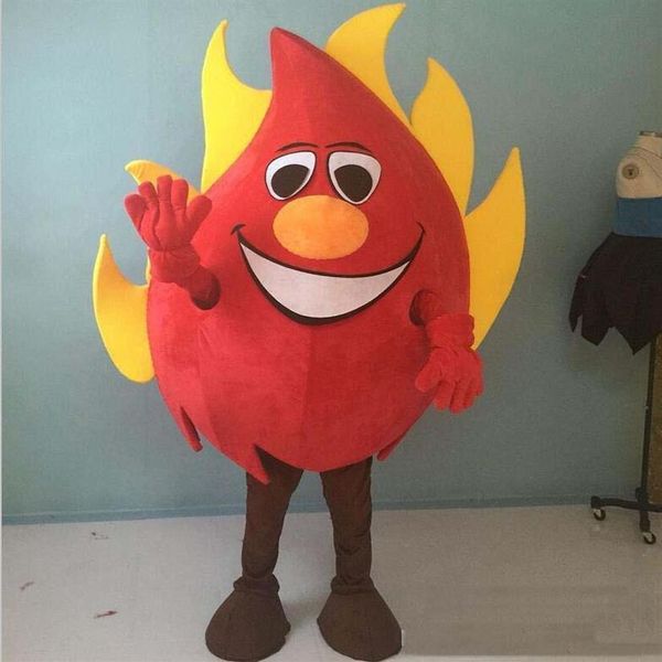 2019 usine nouveau costume de mascotte de grand feu rouge pour adulte à porter258P