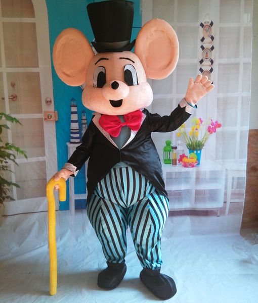 2019 Prese di fabbrica Buona visione buona ventilazione costume della mascotte del topo adulto costume della mascotte del topo delle grandi orecchie in vendita