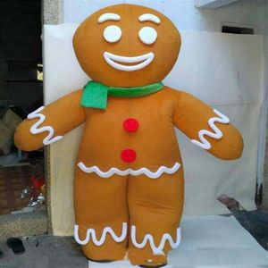2019 Factory Outlets vrolijk Gingerbread Man mascottekostuum voor volwassenen voor 231S