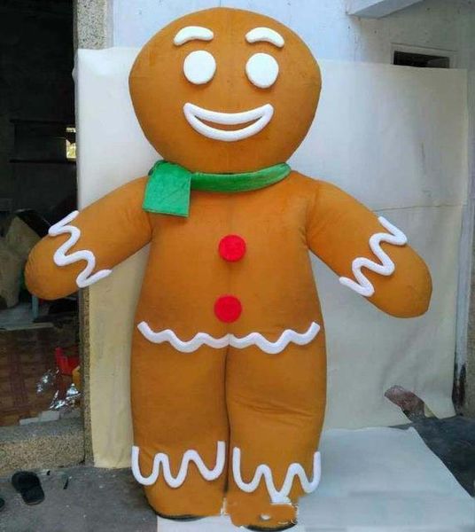 2019 Factory Outlets hot happy Gingerbread Man costume de mascotte pour adulte à porter à vendre