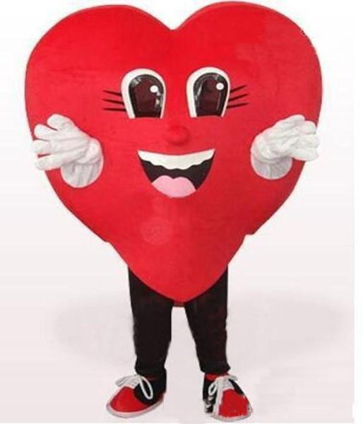 2019 Outouts d'usine Amour chaud coeur rouge Mascot Costume Halloween Mariage de mariage Red Heart Costume Costume fantaisie déguiser des enfants adultes