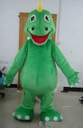 2019 Factory Outlets Hot Pluche Bont Suit Green Dino Dinosaur Mascot Costume for Adult to Draag