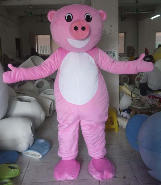 2019 Factory Outlets le costume de mascotte de tête de cochon vert pour adulte à porter à vendre