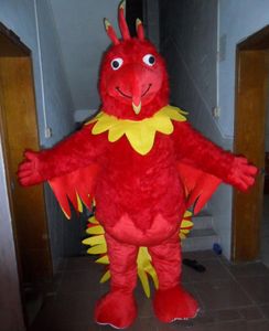 2019 Factory Outlets The Head Red Phoenix Mascot Costume voor Adult