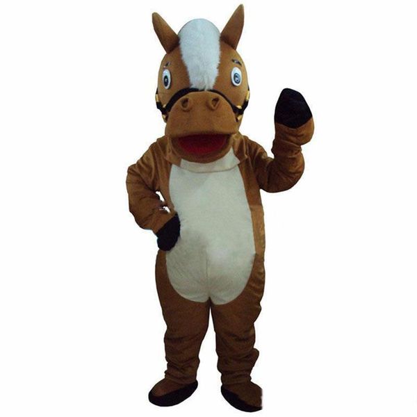 2019 usine professionnelle nouveau costume de mascotte de cheval brun taille adulte déguisement 2570