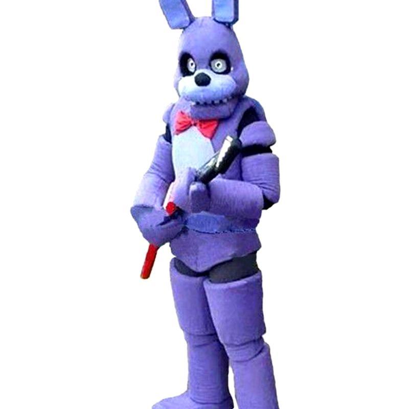 2019 Vente d'usine chaude cinq nuits chez Freddy FNAF Jouet Creepy Purple Bunny mascotte Costume Costume Halloween Robe D'anniversaire De Noël