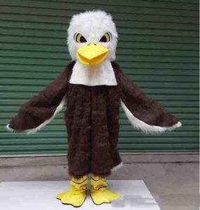 2019 Vente d'usine Professionnel Custom Baldy The Eagle Mascot Costume Cartoon Long Bald Bald Eagle Bird Character Clothes Halloween Festival