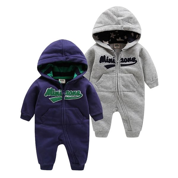 2019 mode bébé garçon vêtements hoodies pour garçons vêtements 1er anniversaire tenues bébé barboteuses, Orangemom Hooded Long Sleeve Jumpsuit LJ201023